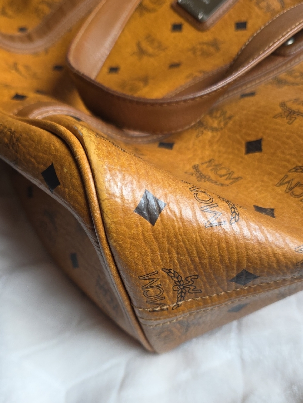 MCM Cognac Visetos Tote Bag - Picture 12 of 16